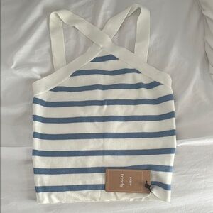 NWT SHEIN Striped Blue and White Women's Top